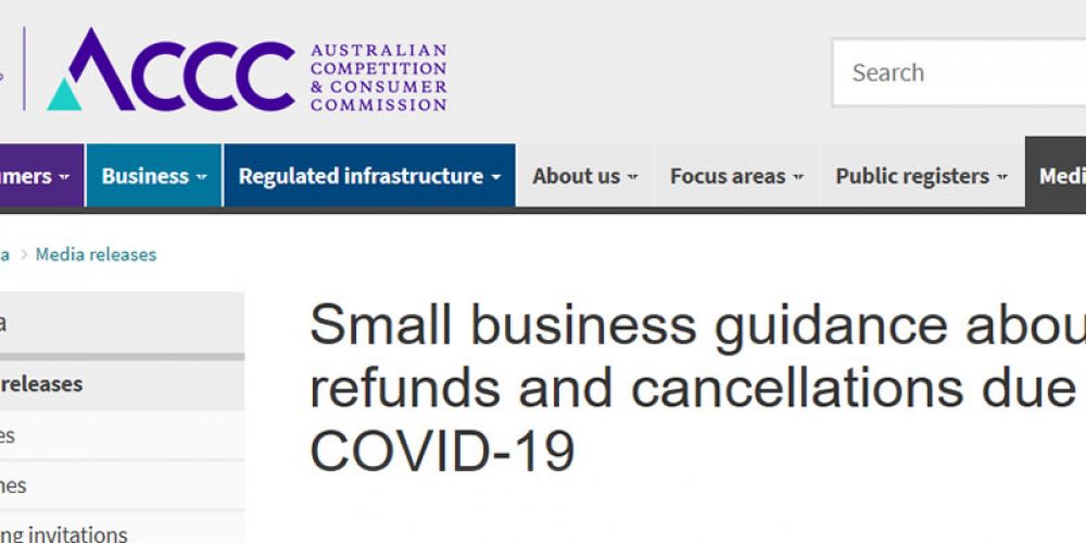 ACCC guidance for small businesses affected by COVID-19